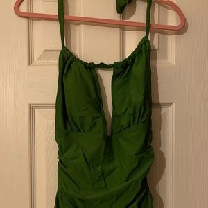 Sexy One Piece Green Bathing Suit - Large